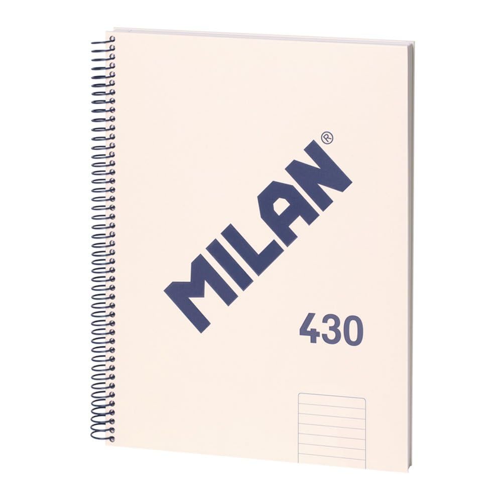 MILAN® A4 Hardcover Notebook, Lined Paper, 80 Sheets, 1918 Series, Beige