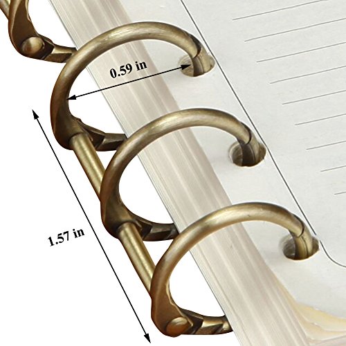 Exttlliy 10Pcs Metal Loose Leaf Binder 3-Ring Binding Spines Combs Calendar Round Circle Notebook Binding Rings (Black, 0.59 Inch Inner Diamater) - Thumbnail 6