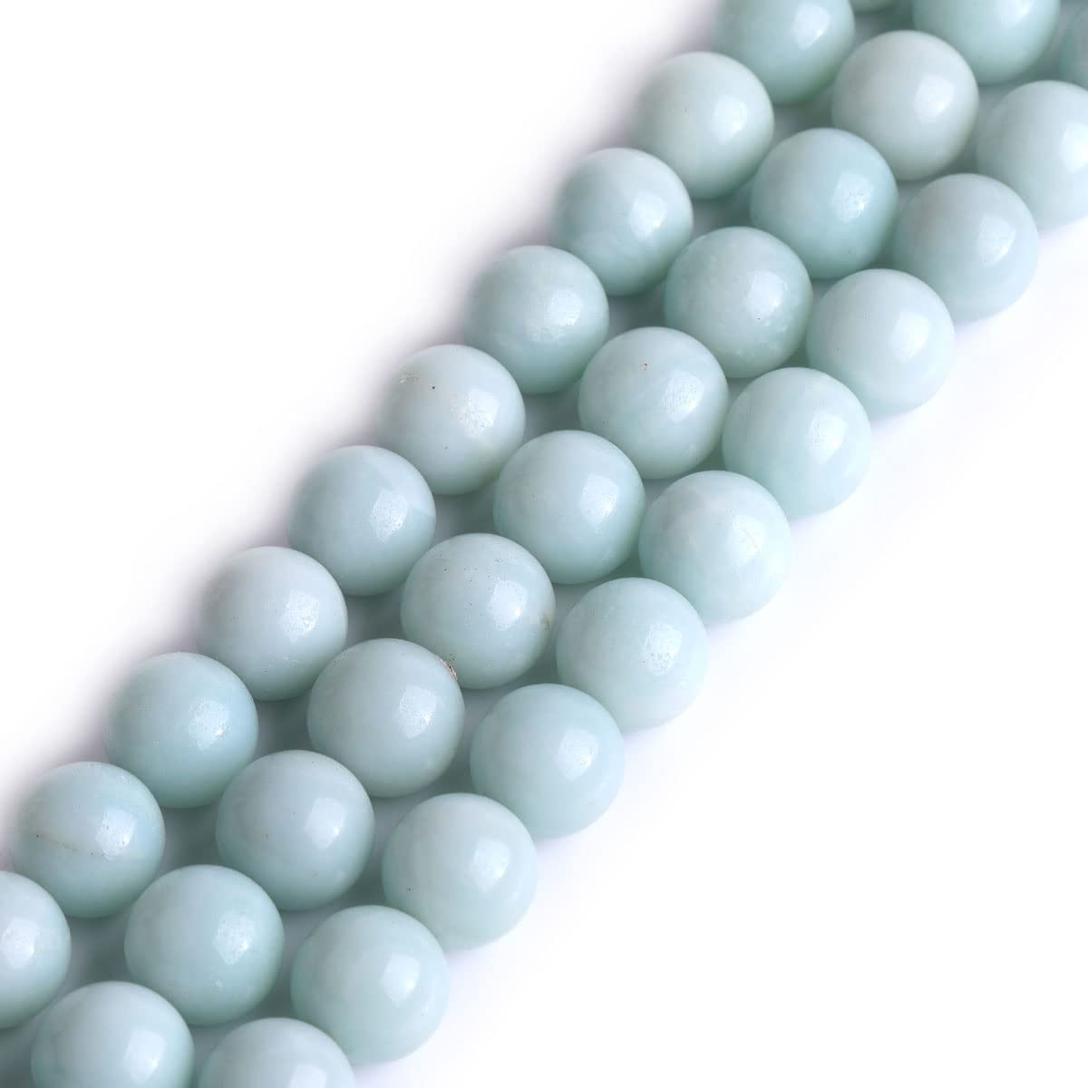 GEM-Inside Natural 14mm Amazonite Round Gemstone Semi Precious Loose Beads for Jewellery Making 15''