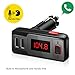 Perbeat Wireless In-Car FM Transmitter USB Car Charger Radio Adapter Audio Receiver Stereo Music Modulator Car Kit Hands Free Call AUX Input with Micro SD/TF Card Slot and IR Remote Control