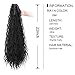 AISI QUEENS Ponytail Hair Extensions Synthetic Straight Kinky Claw Ponytail 22'' Clip on Hair Extensions Ponytail for Women (Color:Black)