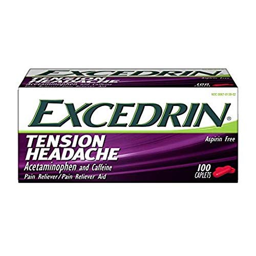 Excedrin Tension Headache Aspirin-Free Caplets for Head, Neck, and Shoulder Pain Relief, 200 Count...