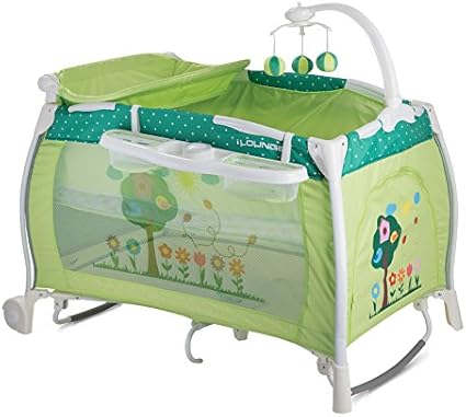 Lorelli Ilounge Lit Parapluie Bebe Pliant A Bascule Vert Amazon Fr Bebes Puericulture