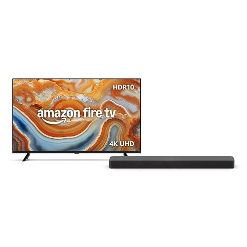 All-new Amazon Fire TV 55" 4-Series 4K UHD smart TV, stream live TV, 2024 release and Amazon Soundbar Plus