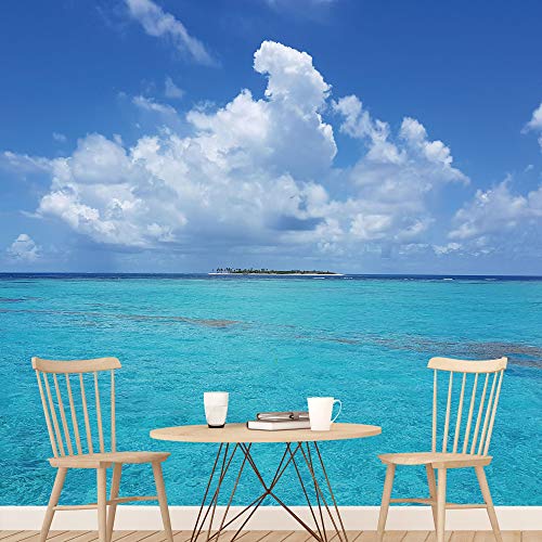 signwin Wall Mural Beach and Blue Sea Removable Self-Adhesive Wallpaper Wall Decoration for Bedroom Living Room - 66x96 inches