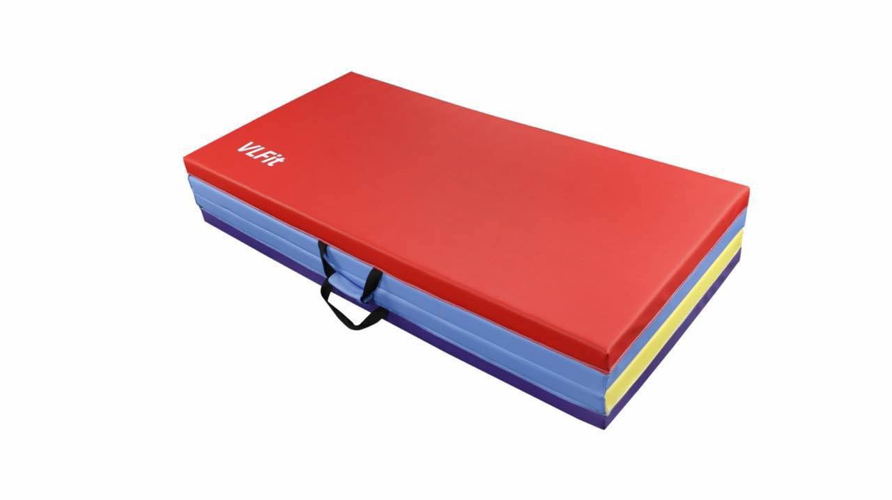 Tapis De Gym Pliable HOMCOM 180x80x5 Cm – Mousse EPE épaisse – Poignées – Pour Yoga, Fitness, Pilates – Revêtement Synthétique Antidérapant