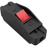Inline Cord Switch, Heavy Duty 16A AC125V/250V Large Current in-Line On/Off Rocker Appliance Switch for High Power Lamp or Equipment, Red Led