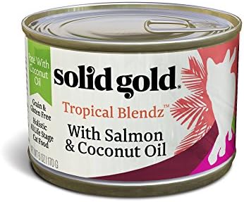 Solid Gold Tropical Blendz Salmon Pate in Coconut Oil - Nutrient-Rich Wet Cat Food for All Life Stages, 8 Pack