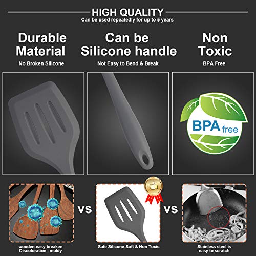 Cooking Utensils Set,Silicone Kitchen Utensil Set 15PCS,Non-Stick Silicone Kitchen Cooking,Heat Resistant 446°F Gadgets Cookware Set,Best Kitchen Tool Set,kitchen essentials for new home(Non Toxic)