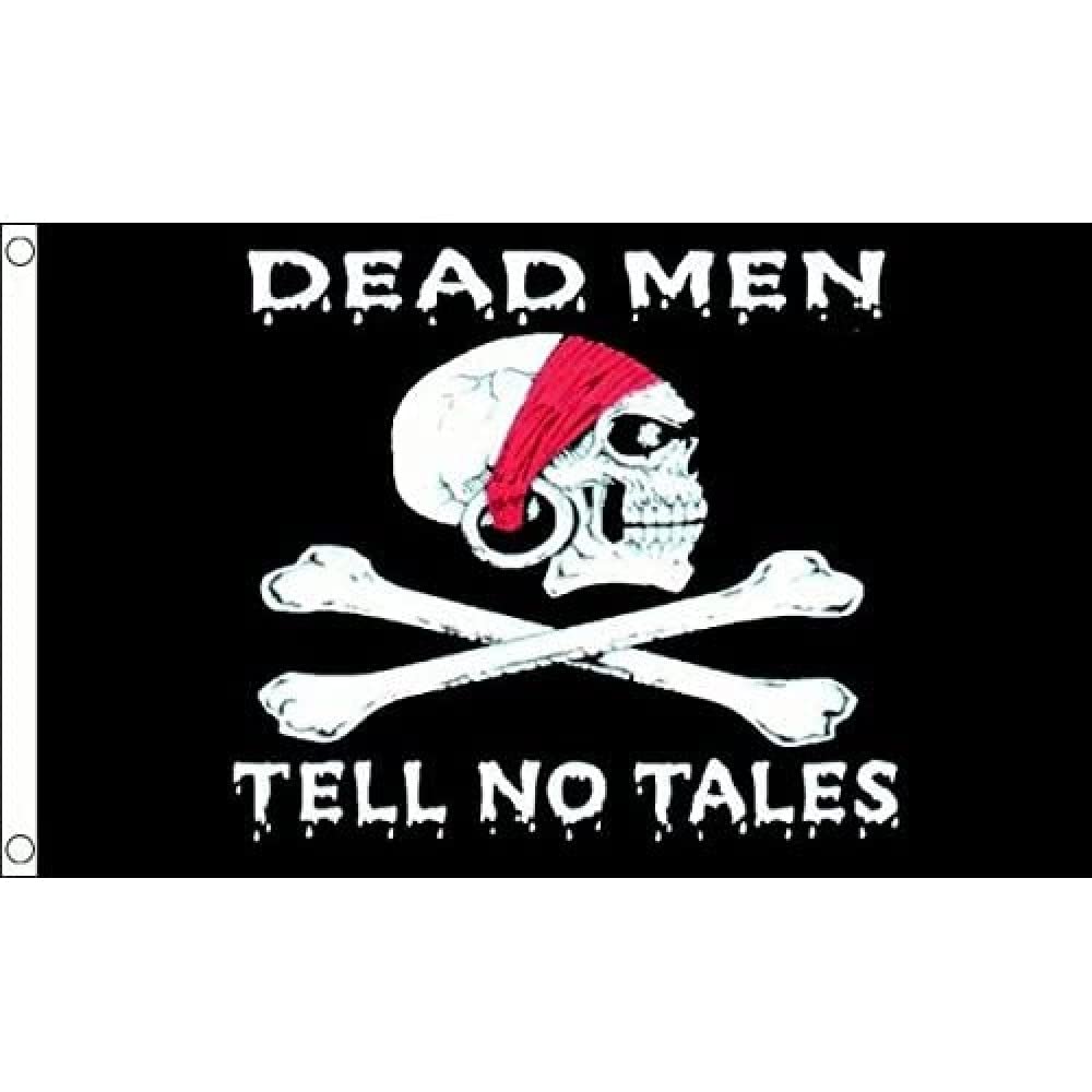 AZ FLAG - Pirate Dead Men Tell No Tales Flag - 3x5 Ft - 100D Polyester Pirates Banner with Two Metal Grommets - Fade Resistant - Vivid Colors - 3' x 5' Feet - 150x90 Cm