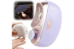 XIEJY 2 in 1 Electric Polishing Automatic Nail Clippers, Electric Nail Trimmer Electric Nail Clipper with 2 Adjustable Speeds, Nail Trimmer for Seniors, Kids, Adults (Purple)
