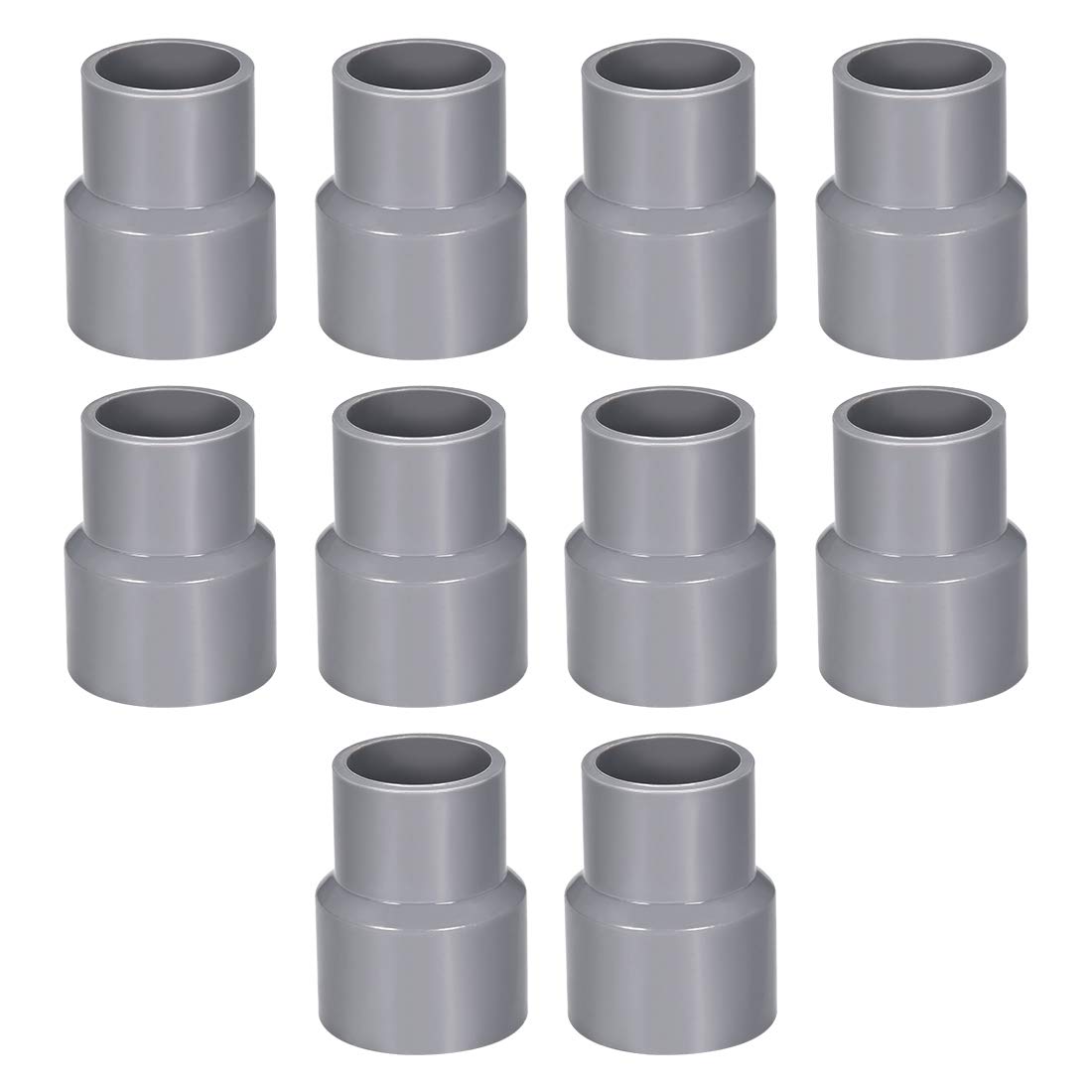 sourcing map PVC DWV Reducing Coupling Schedule 40 Gray 25mm x 32mm Socket 10Pcs