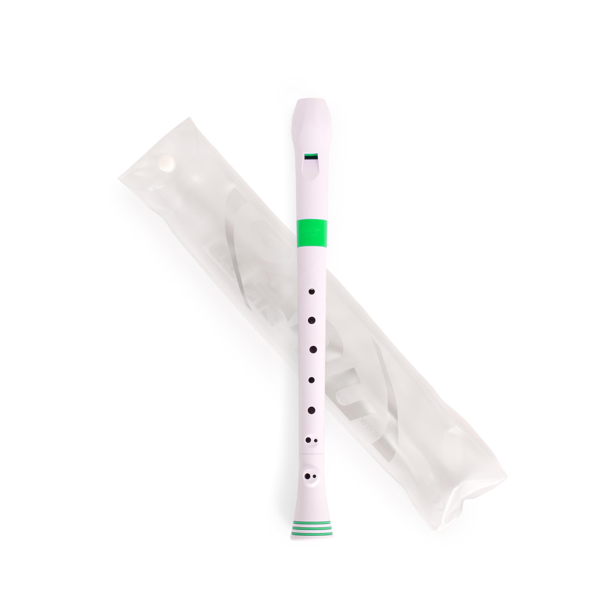Nuvo N310RDGR Descant Soprano Recorder - White/Green Trim