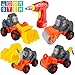 Liberty Imports Kids Take Apart Toys - 4-in-1 Build Your Own Toy Vehicle Construction Playset - Realistic Sounds and Lights with Tools and Power Drill (Construction)