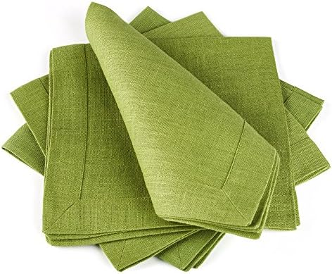 Linen Cloth Table Napkins — Soft and Durable — Set of 4, 16" x 16" — Multiple Colors — Premium Quality — Eco-Friendly 100% Pure European Flax Linen Fabric