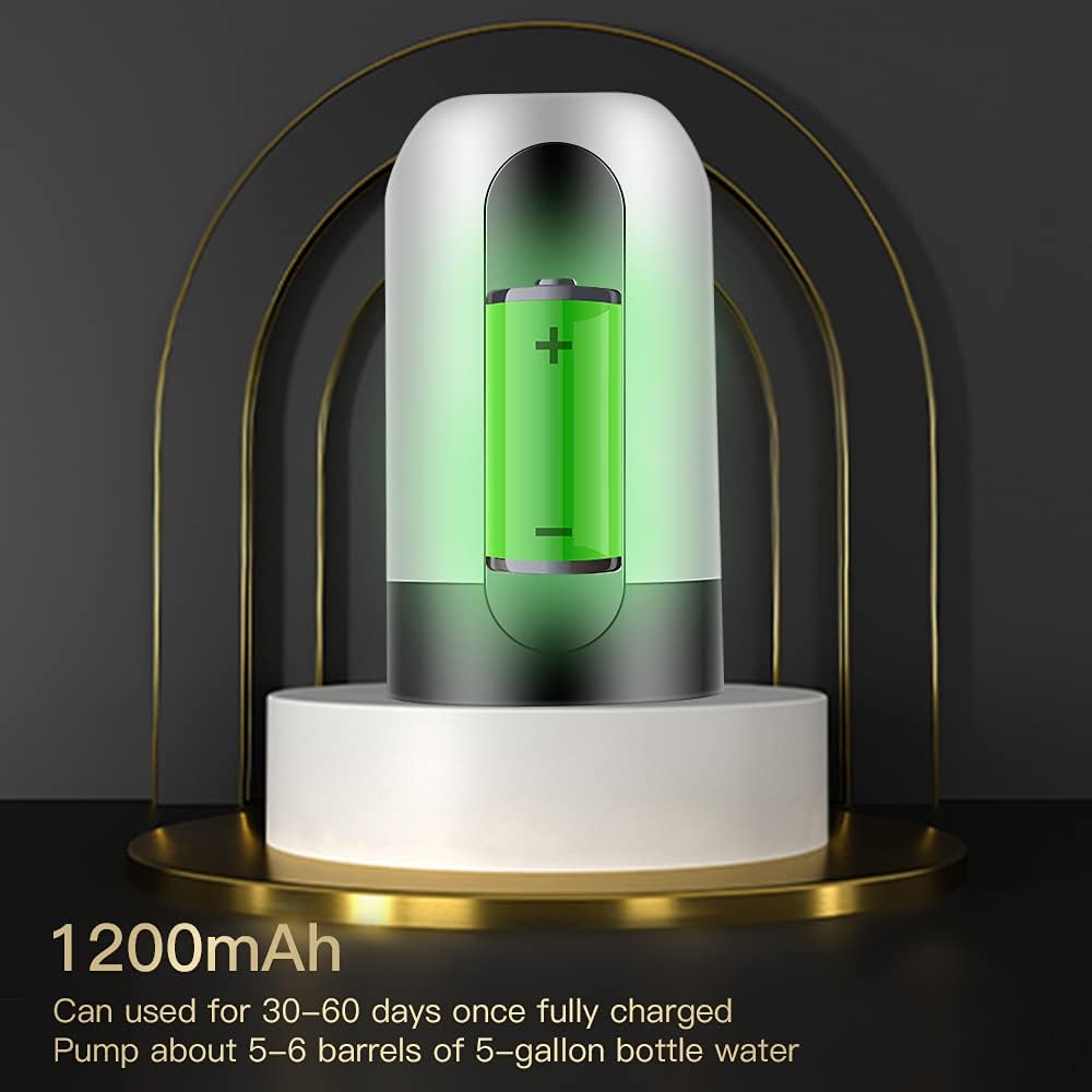 MIKOSI Automatic Water Dispenser 5 Gallon, Portable Electric Water Bottle Pump with Two Hose and USB Charging - - 