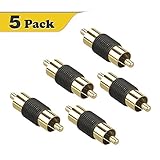 VCE 5-PACK Gold Plated RCA Male to Male RCA Coupler Connector