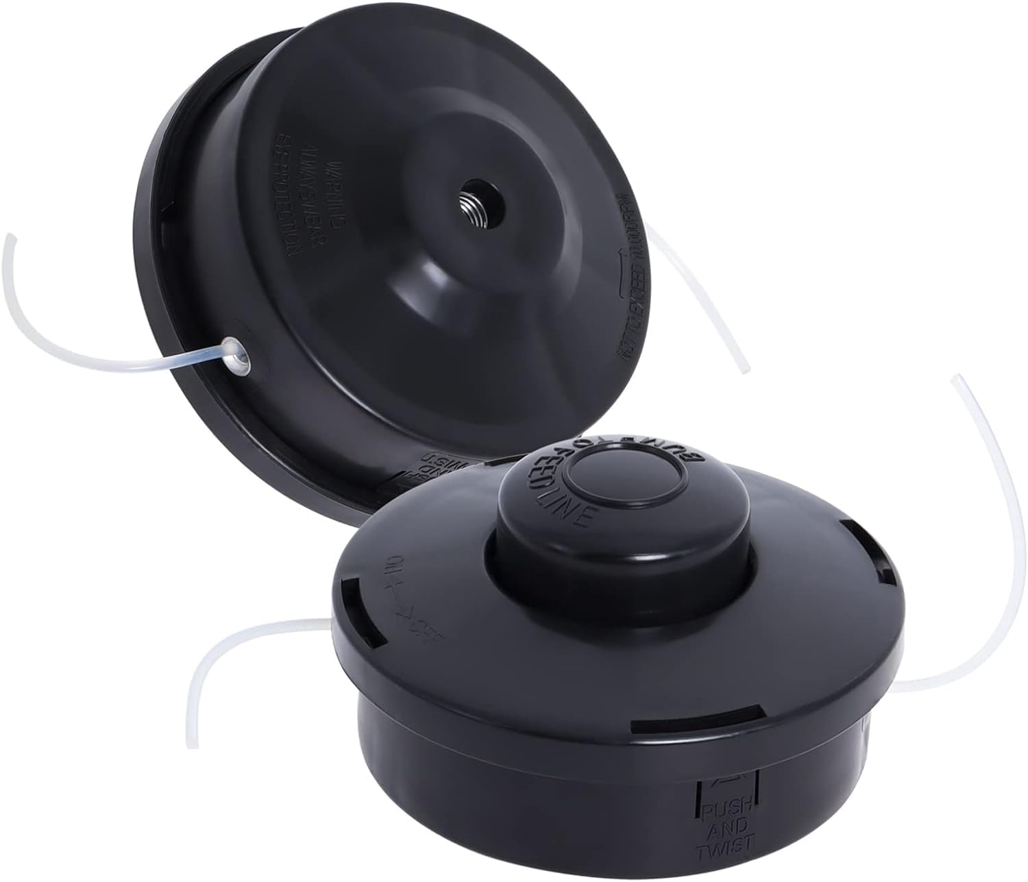 Universal Strimmer Heads, Replacement Universal Petrol Strimmer Spool Head Compatible with M10x 1.25 Garden Mower Brush Cutter（2 Packs）