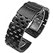 Kai Tian Brushed Stainless Steel Watch Band Strap 18mm/20mm/22mm/24mm/26mm Metal Replacement Bracelet with Double-Lock Deployment Clasp For Men Women Black/Silver/Two Tone IP Black