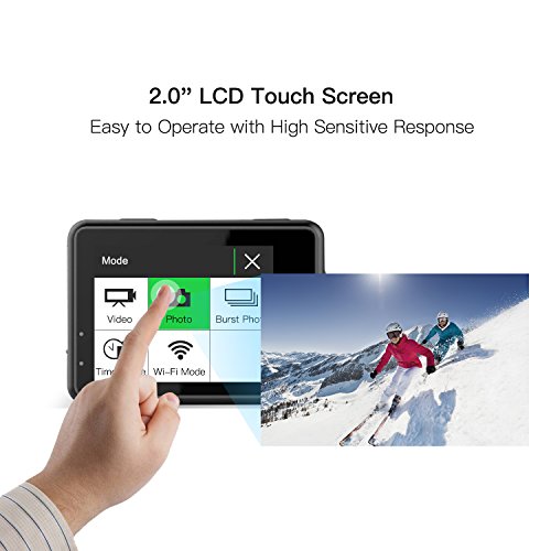 GJT-GC1-4K-Touchscreen-Action-Camera-Portable-PackageWiFi-Dual-Screen-12MP-Ultra-HD-30M-Waterproof-DV-Sports-Camcorder-170-Degree-Wide-Angle-Lens-24Ghz-Remote-Control-with-2x1350mAh-Batteries