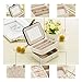 Travel Jewelry Box Double Layer Jewellery Organizer Small Size Storage Case with Mirror for Ring Ear Stud Necklace Birthday