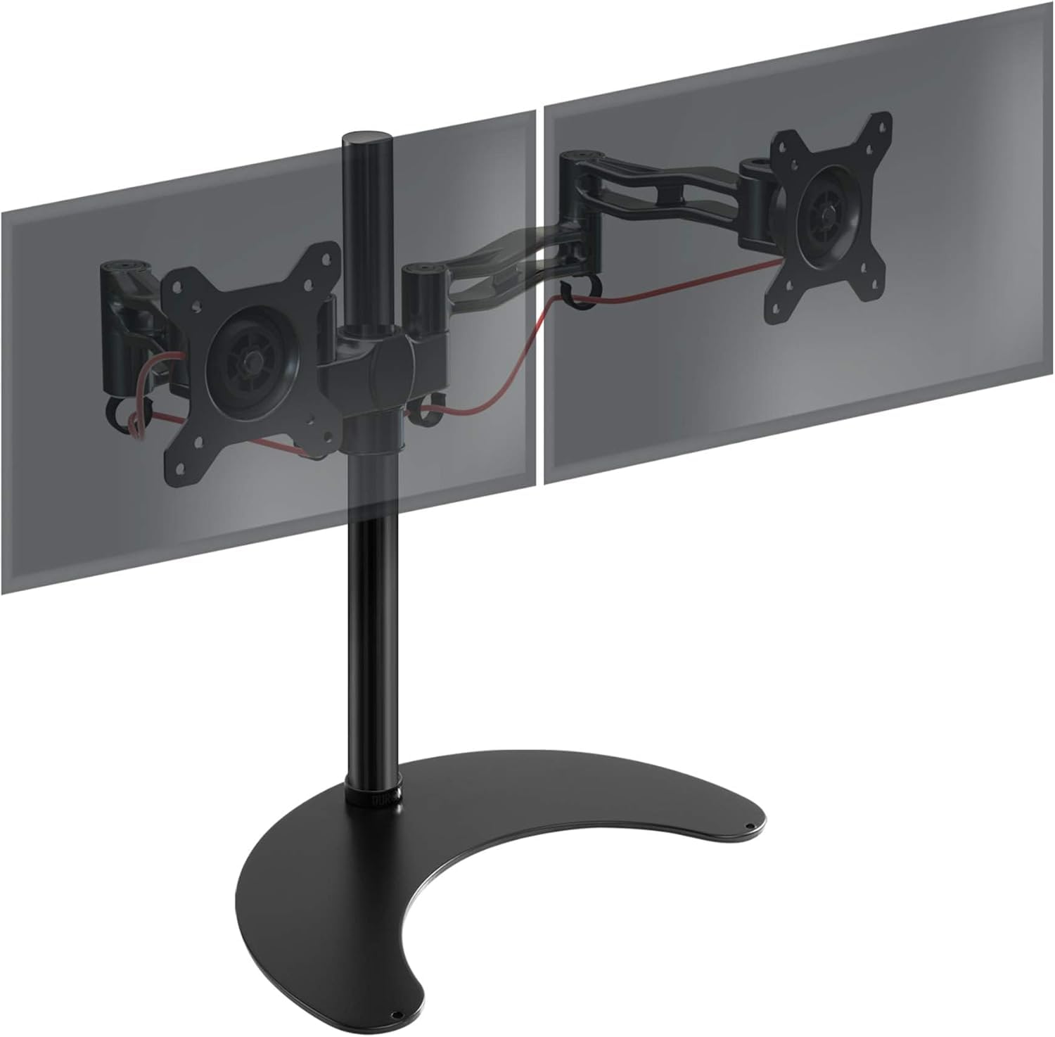 Duronic Dual Monitor Stand Arm DM35D2 PC Desk Mount Riser Double Height Adjustable Twin Bracket LED LCD Two 8KG Computer Screens VESA 75 100 (Dual Monitor Arm Stand)