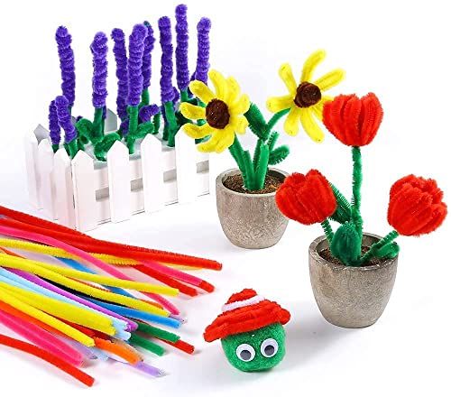 Nyganmelloz 200 Pieces Pipe Cleaners Multi Colors 30cm Chenille Stems Arts and Crafts for Kids DIY Art Creative Crafts Project Decorations (20 colors)