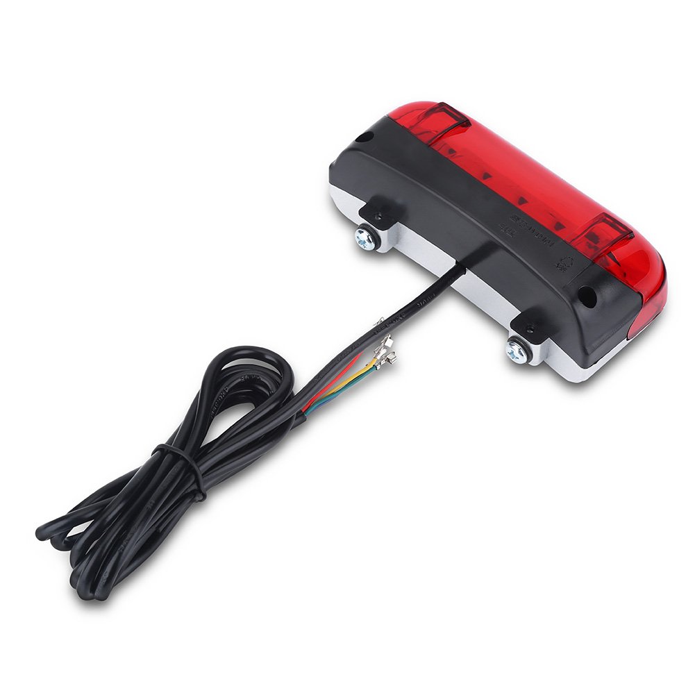 Keenso 36V Brake Light Bike Brake LED Light Rear Tail Warning Safety Tail Light Cycling Accessories for Electric Scooters