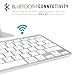 Accevo Bluetooth Keyboard, Ultra-Slim Universal Wireless Keyboard for Tablet Smartphone PC Windows Android iOS (White)