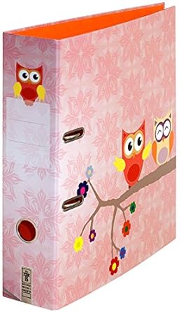 Ordner Motiv'Eulenpaar' | für Kinder & Mädchen | DIN A4 | 8 cm breit | Motivordner mit Eulen-Motiv, rosa - Schreibgefühl®