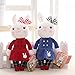 Me Too Tiramitu Stuffed Bunny Dolls Plush Rabbit Keychain Toys Easter Gifts Decorations 9'' (Red+Blue)
