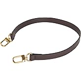 RICLVS Vachetta Leather Replacement Bags Wide Strap Shoulder Short Brown Straps for Speedy Graceful pochette Diane or Handbag (Coffee)