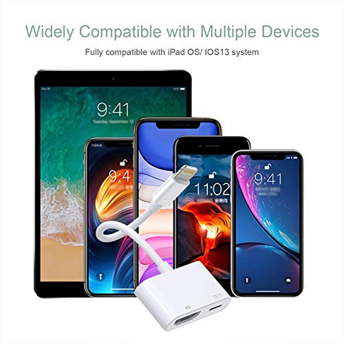 Update Version Lightning to HDMI Adapter，Apple MFi Certified 1080P Lightning to Digital AV