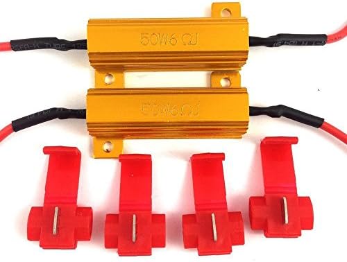 Prime Autobots 50W 6 Ohm LED Load Resistors for LED Turn Signal Lights or LED License Plate Lights Hyperflash Fixed (RS)