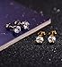 ORAZIO 8 Pairs Stainless Steel Stud Earrings For Mens Womens Clear Round Cubic Zirconia Inlaid, 3mm-6mm