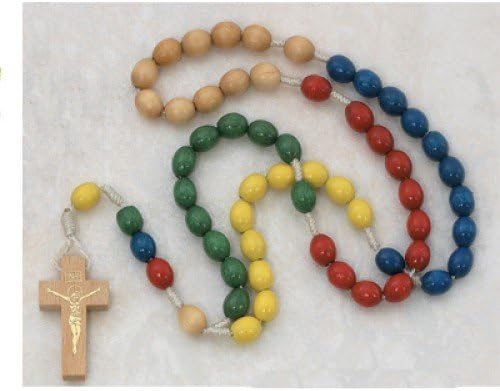 MULTICOLOR WOOD MISSION ROSARY