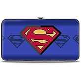 Buckle-Down unisex adults Buckle-down Hinge - Superman Shield Centered/Shield Stripe Blues Wallet, Multicolor, 7 x 4 US