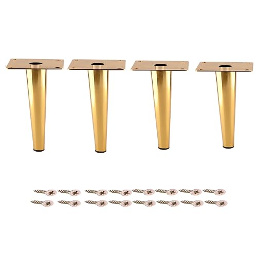 Osring 4 Inch Furniture Table Legs Golden, Steel Round Tapered Modern ...