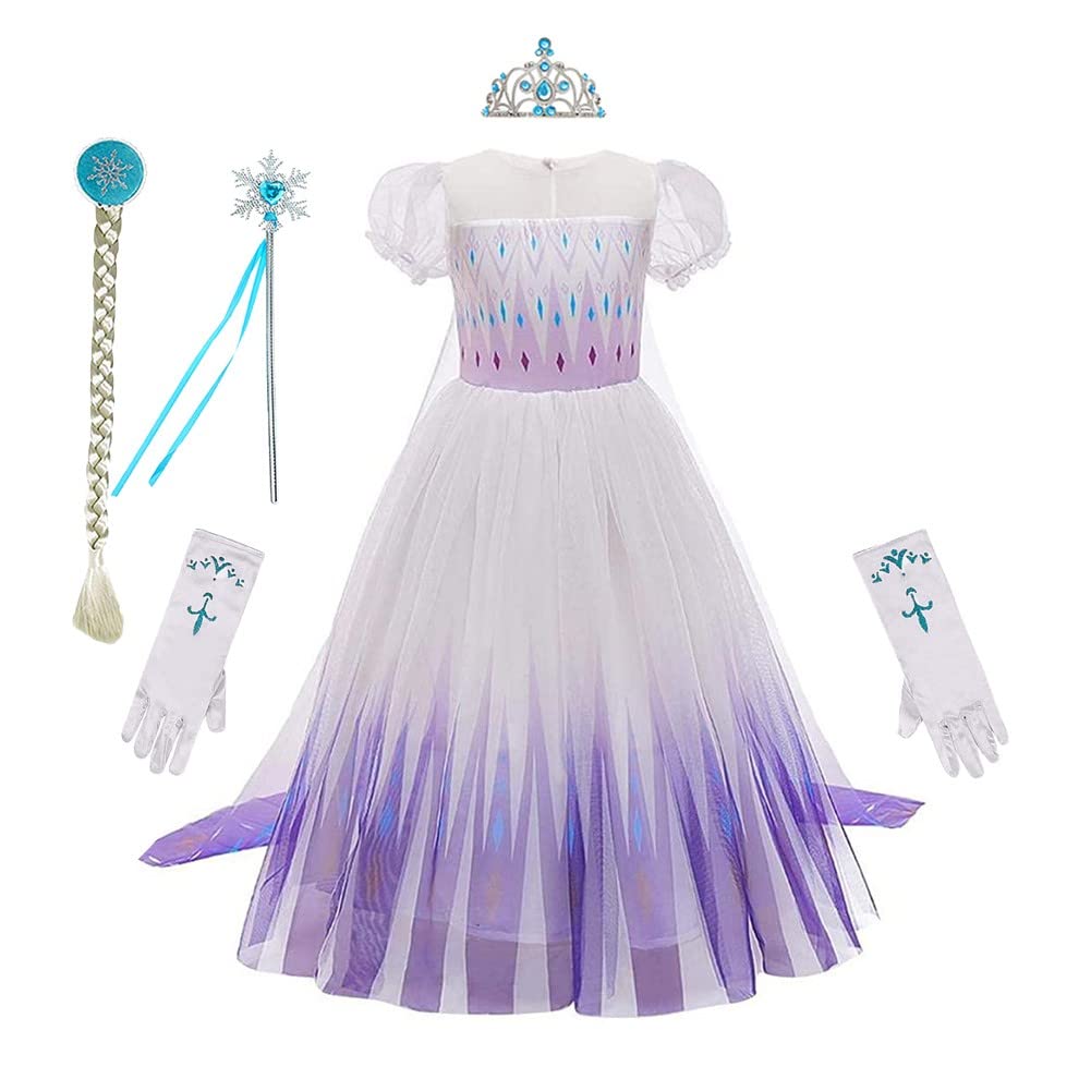 REXREII Girls Princess Dress Short Sleeve Frozen
