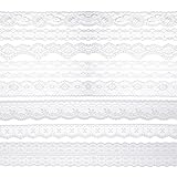Maxdot Lace Ribbon White Vintage Lace Trim Ribbon Floral Lace for Decoration DIY Craft Sewing, 8 Patterns, 26.2 Yards in Total