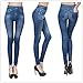 Womens Skinny Jeans High Waist Slim Leggings Denim, Blue, Size Small/Medium