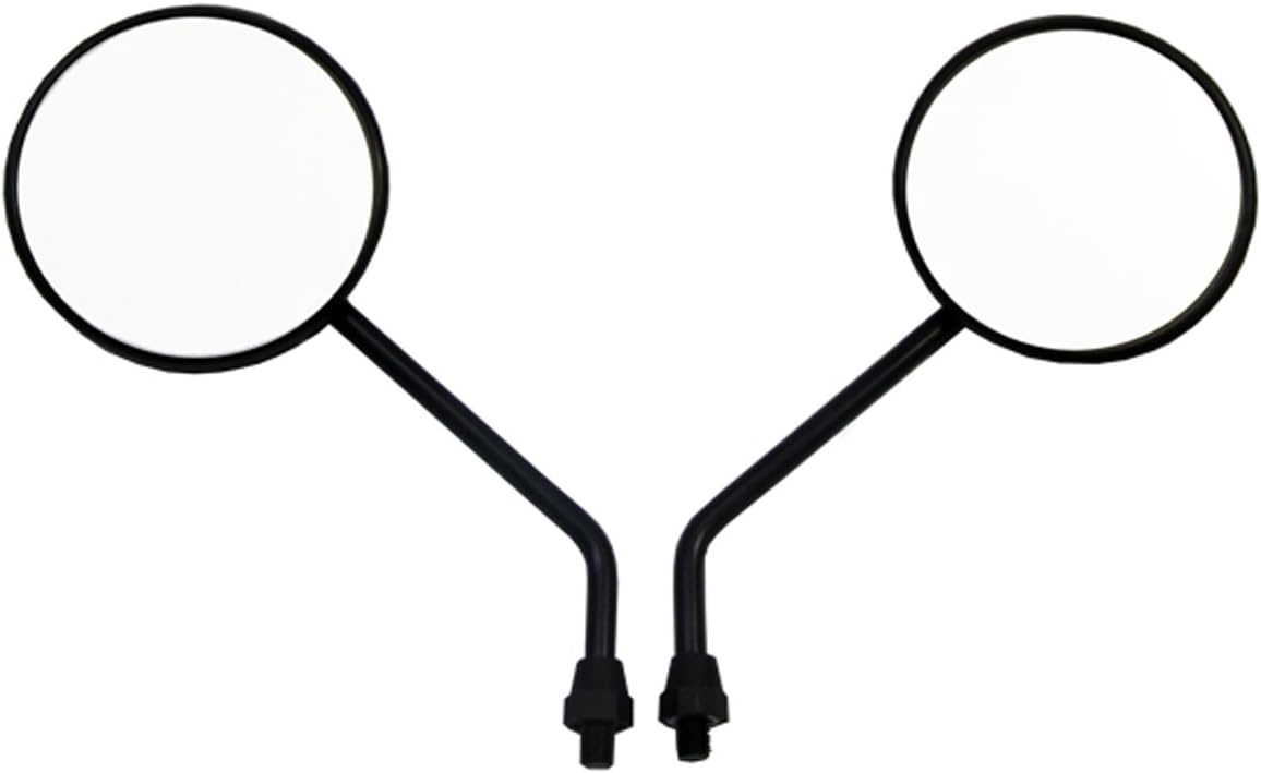 2 Black Round 4" Motorcycle Mirrors Pair for Honda CM 250,CM 400,CM 450