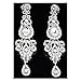 QNPRT 1920s 30s Long Dangle Earrings,Austrian Crystal Bridal Art Deco Style,Gatsby Flapper Jewelry Costume Accessories,Silver (Silver)