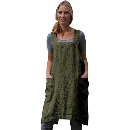 Loses Komfortkleid der Weinlese Land Garten Schürze Casual and Elegant Rock Kleiden Kleid S-5XL