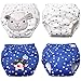 Baby Boy’s Training Pants Toddler Potty Cotton Pants Cloth Diaper 4 Packs Cute Nappy Underwear for Kids Washable 3 Layers Potty pants(Bigger than Normal Size, Suggest to order down a size) Blue