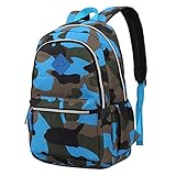 Boy's Backpack for Middle School Camouflage Print Bookbag Lightweight Kids School Bags