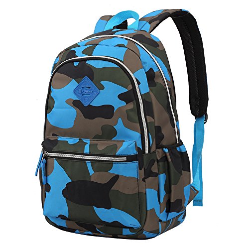 Boy's Backpack for Middle School Camouflage Print Bookbag Lightweight Kids School Bags