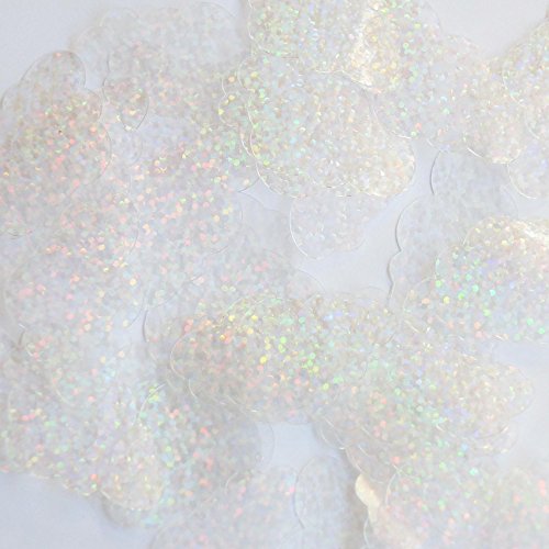 Crystal Glitter Hologram Sequin Cloud 1.5 inch Iridescent Couture Paillettes. Made in USA. Loose for embroidery, bridal, applique, arts, crafts, and embellishment.