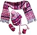 N'Ice Caps Little Girls and Infants Sherpa Lined Knitted 3 PC Set with Designs