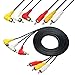 AV Cable - Gold Plated 90 Degree Right Angle RCA Audio/Video Cable 3 Male to 3 Male Composite Video Audio A/V AV Cable (3.3ft/1m)